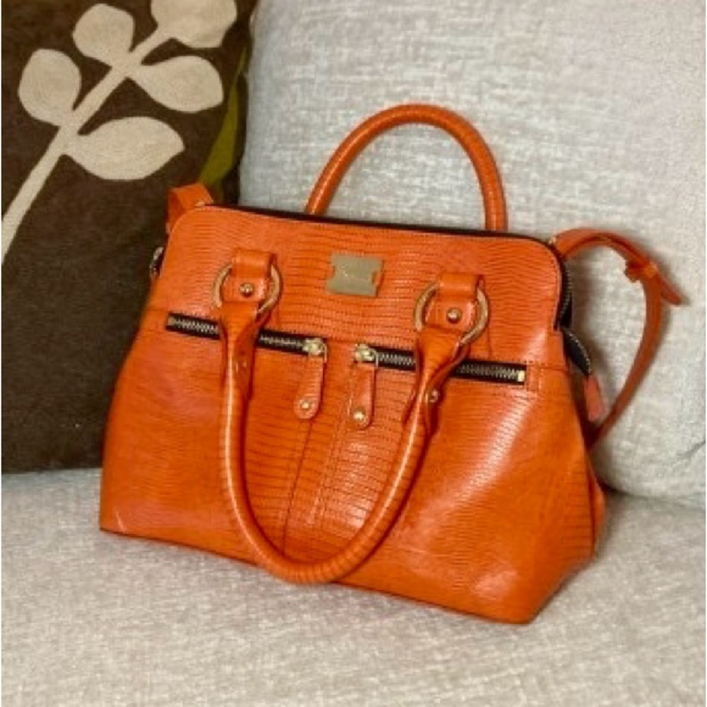Modalu Orange Croc Leather Pippa Bag NWT